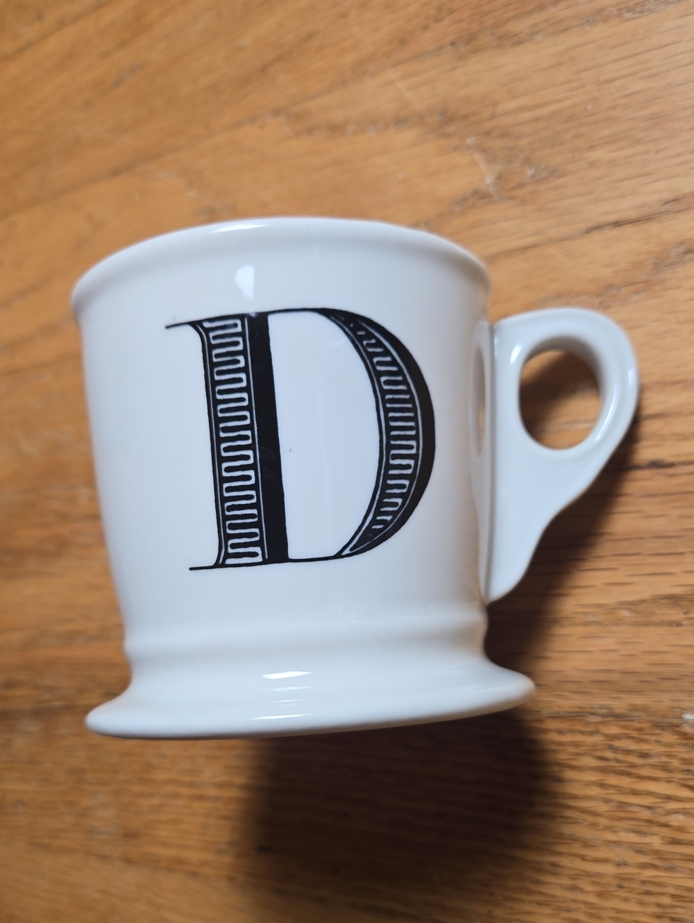 Anthropologie letter 'D' initial monogram mug